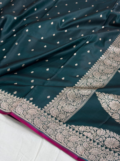 Wine Shade With Booti Pattern Mashru Silk Saree