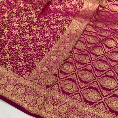 Pink Brocade Soft Katan Silk Saree