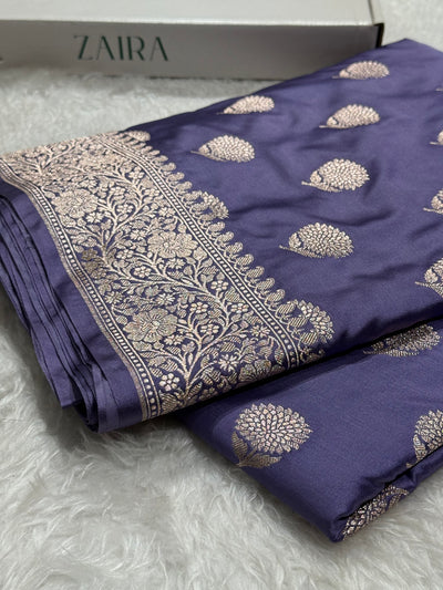 Lavender Tree Boota Mashru Silk Saree MCS19