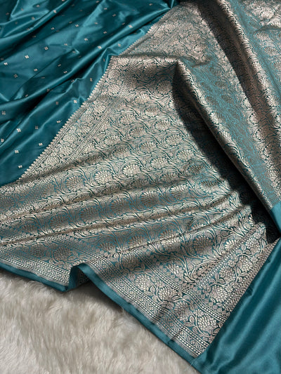 Mint Shades Booti Mashru Silk Saree MCS70