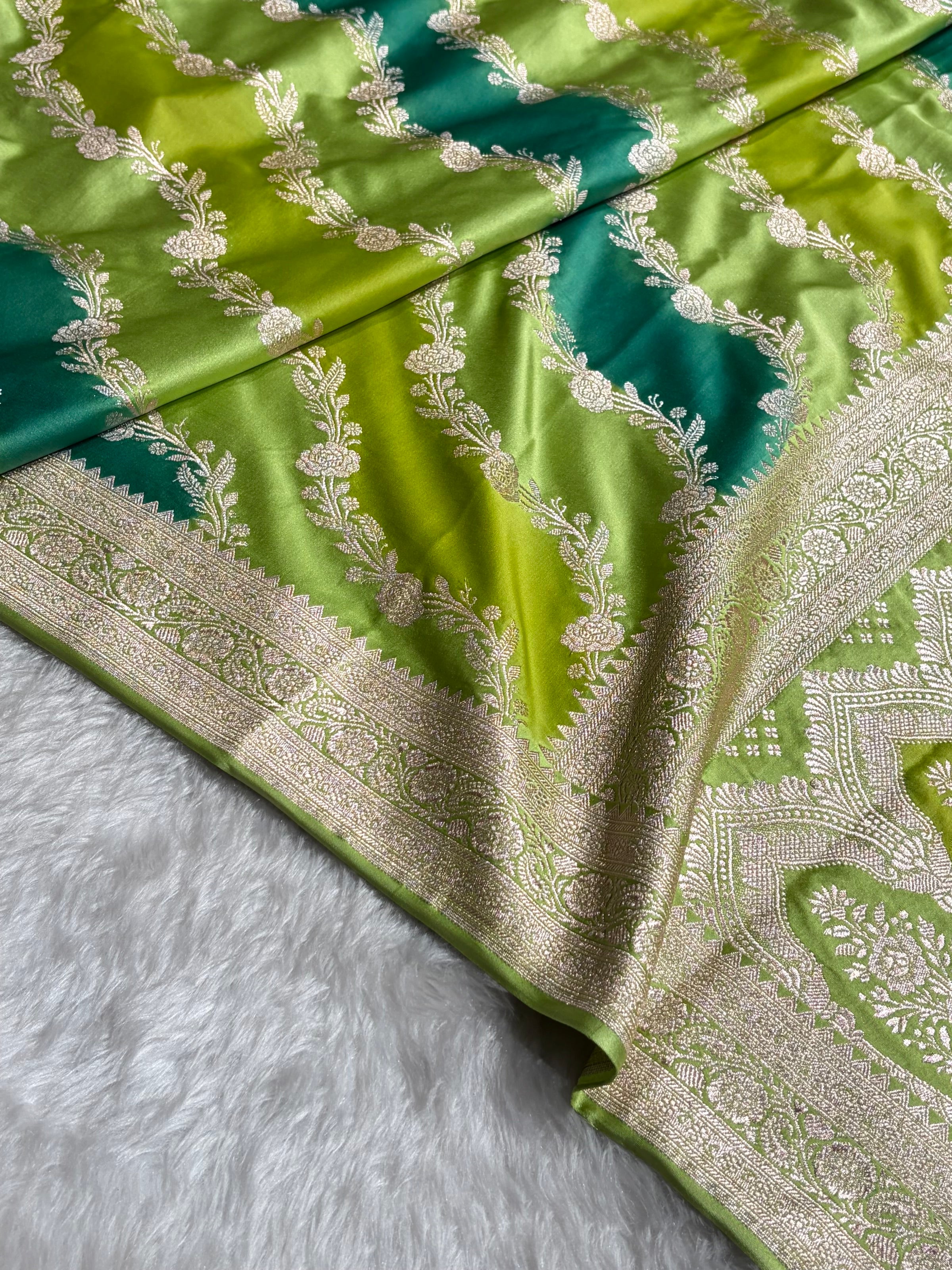 Multicolour Rangkat Mashru Silk Saree With Cross Pattern MSRK03
