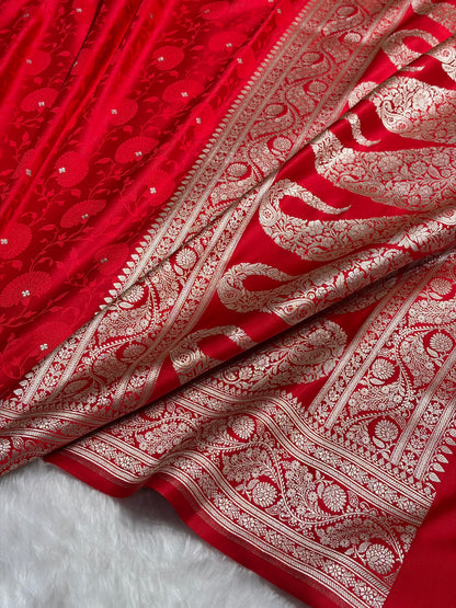 Red Shades Tanchoi Motif Mashru Silk Saree MST-11