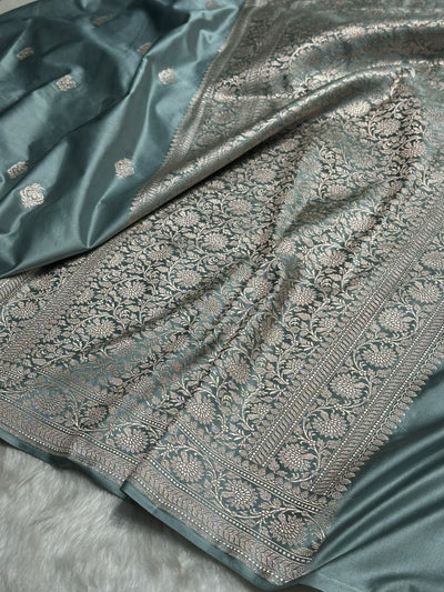 Turquoise Boota Mashru Silk Saree MCS25