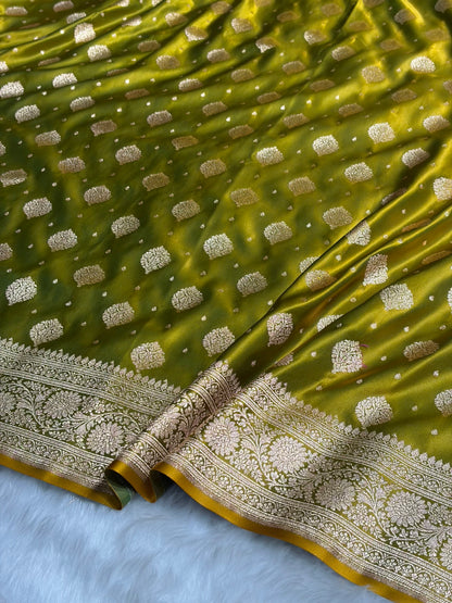 Liril Mehendi Unique Boota Pattern Satin Katan Silk Saree SK69