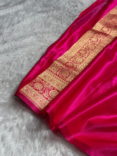 Ultra Light Weight Satin Silk Gotta Patti Boota in Cross Rani Shades SSGP03