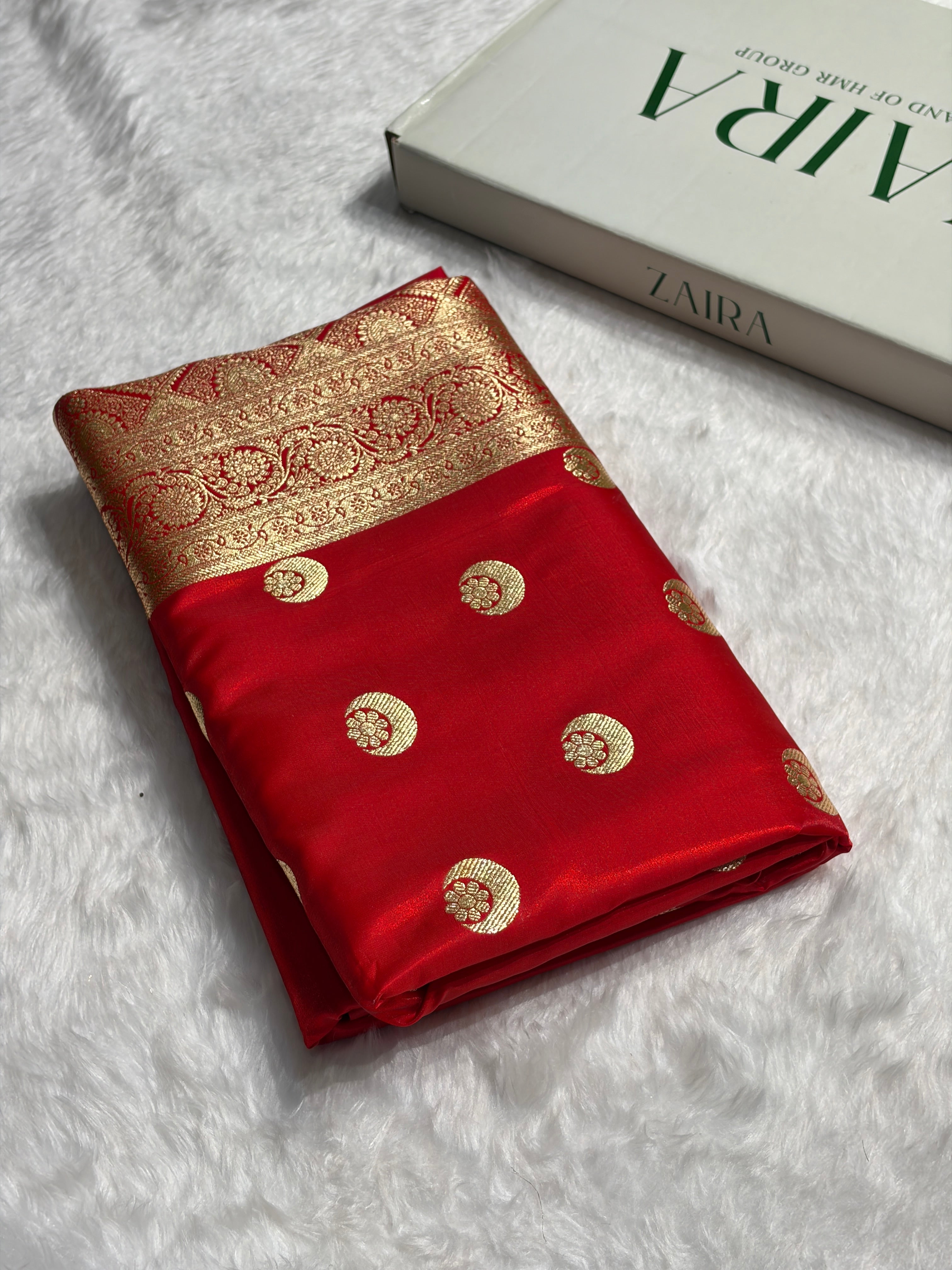 Red Chand Tara Satin Silk Saree SS04