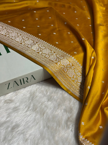 Mustard Shades Booti Mashru Silk Saree MS70