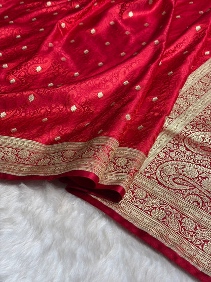 Maroon Tanchoi Booti Katan Silk Saree SKTM-06