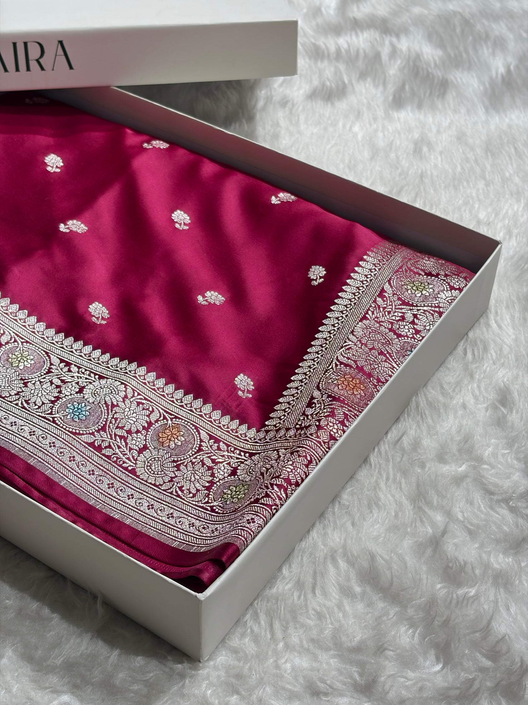 Rani Shades Minakari Booti Mashru Silk Saree MCS73