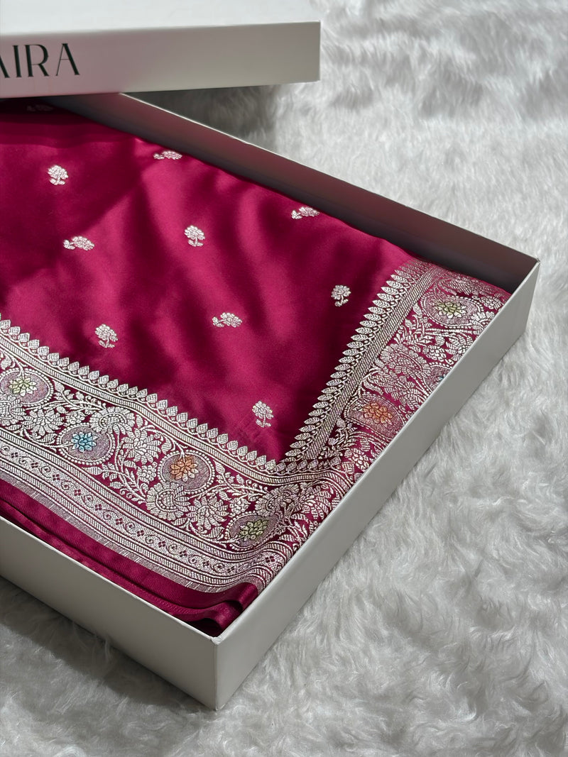 Rani Shades Minakari Booti Mashru Silk Saree MCS73