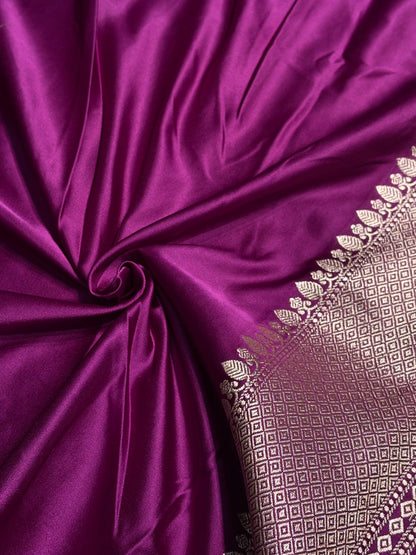 Banarasi Wine Booti Mashru Silk Saree MS58