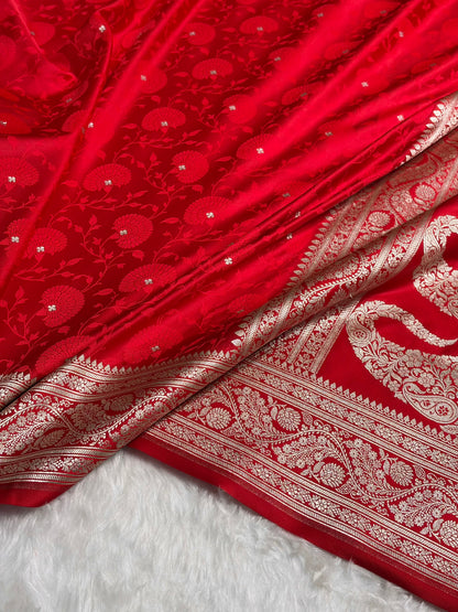 Red Shades Tanchoi Motif Mashru Silk Saree MST-11