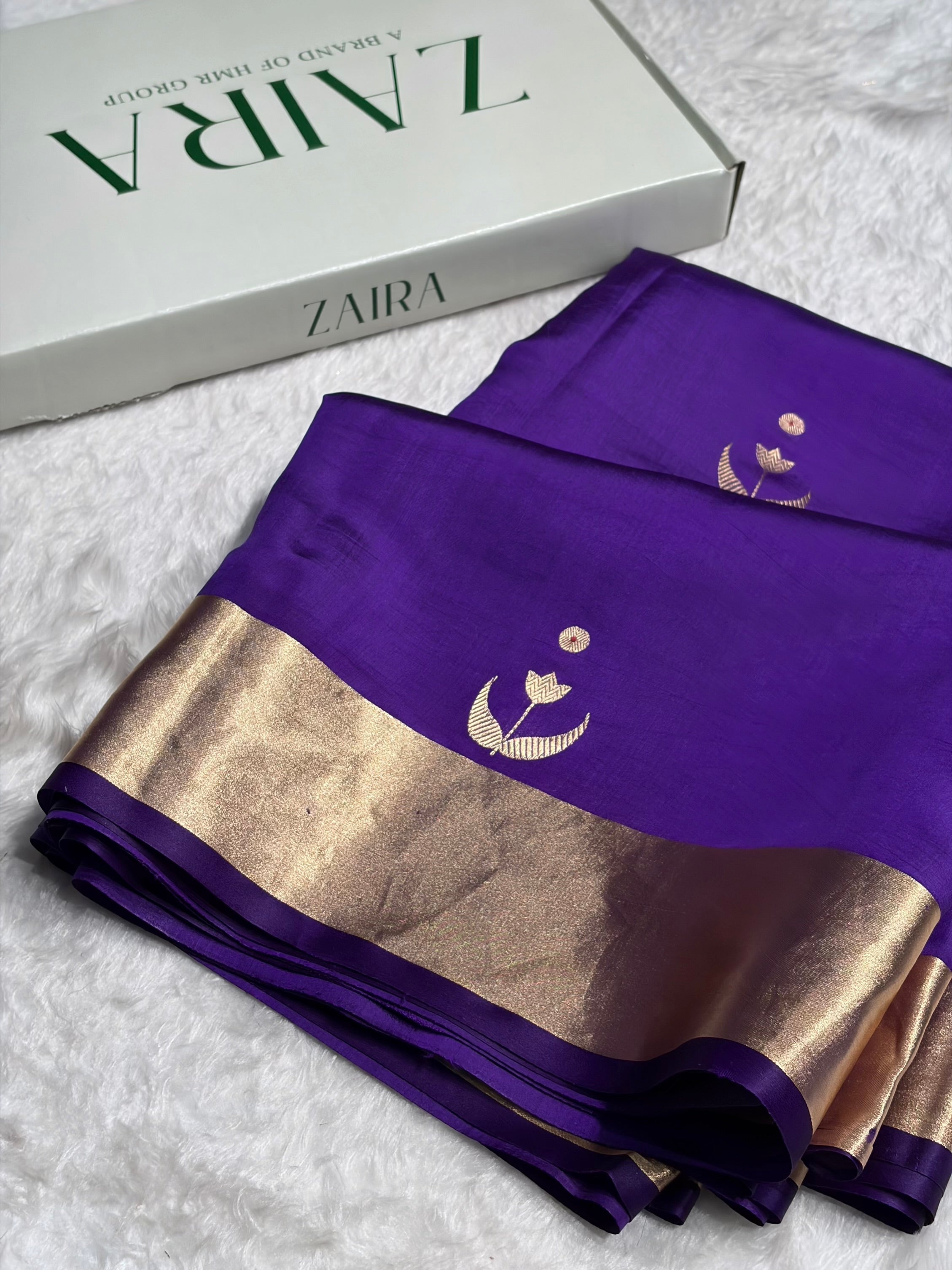 Purple Shades Handwoven Pure Paper Silk RM-53