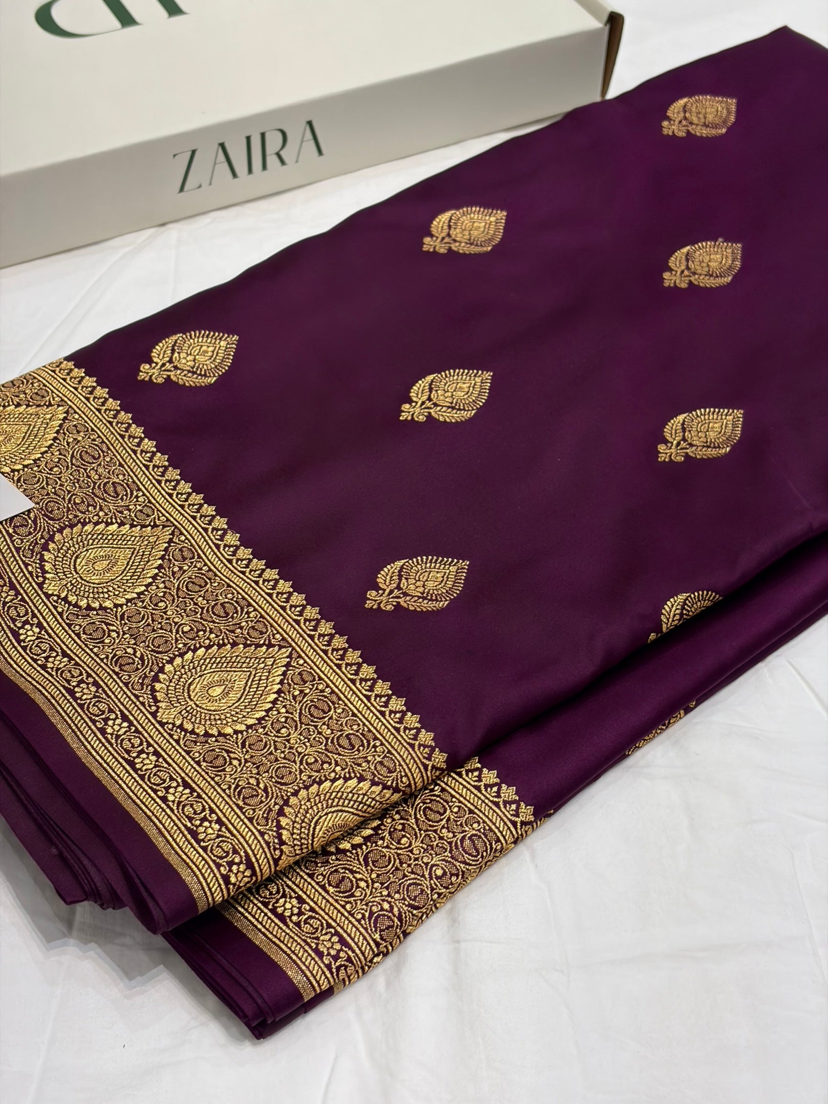 Wine Shade With Booti Pattern Mashru Silk Saree