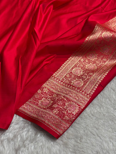 Peacock Shade With Booti Pattern Satin Katan Silk Saree