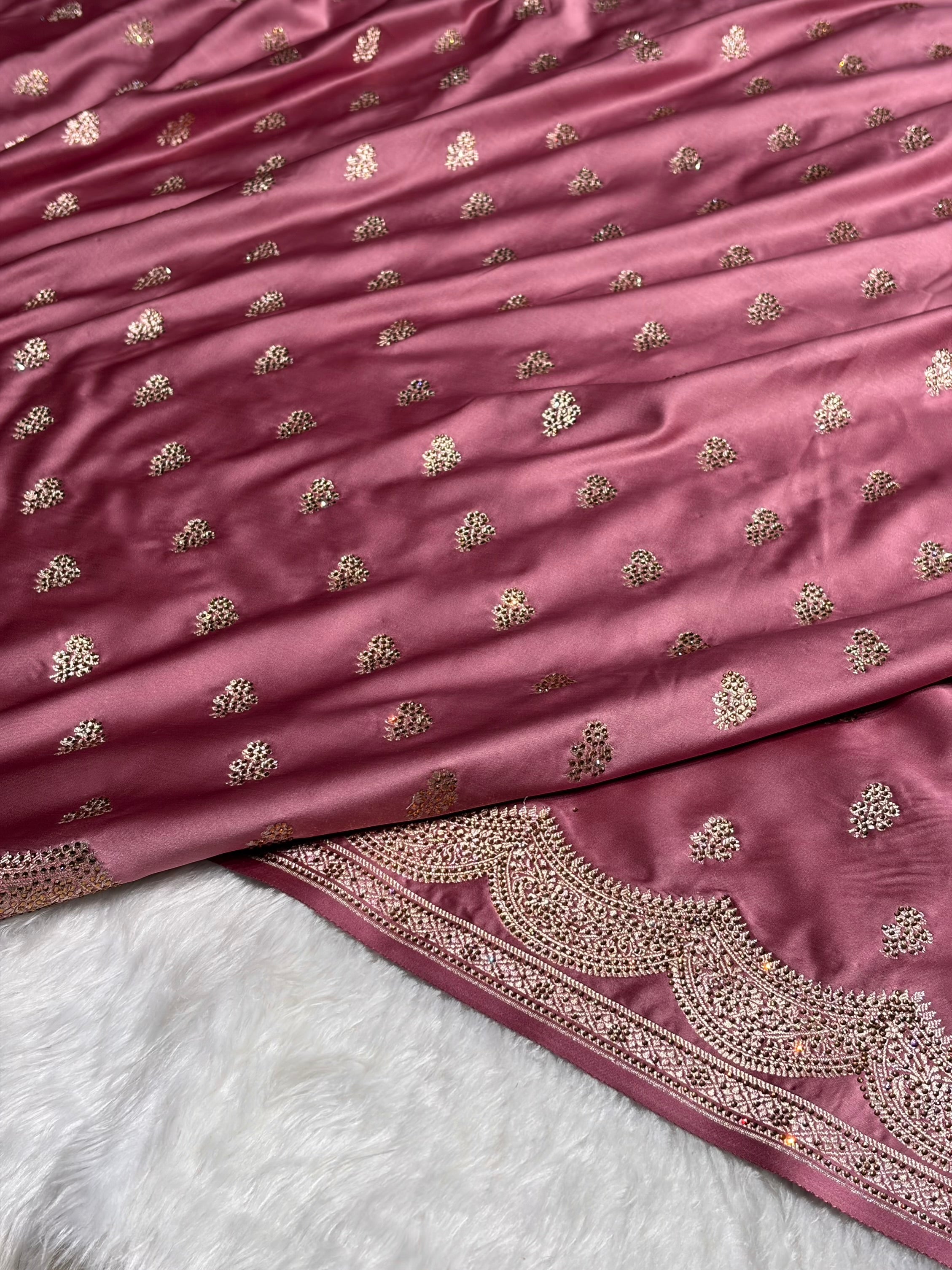 Rani Scallop Mashru Silk with Swarovski work BMS02