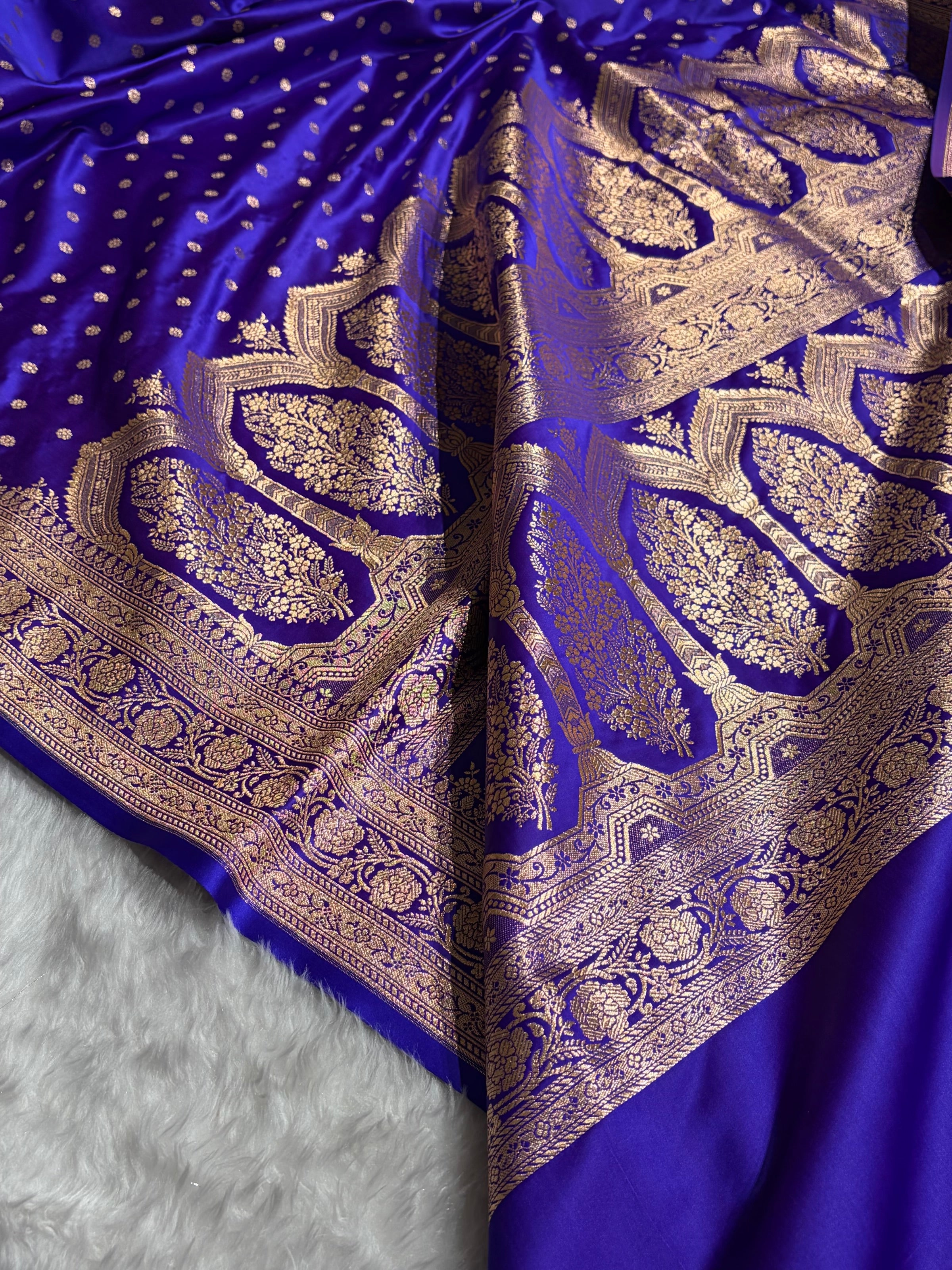 Banarasi Royal Purple Booti Katan Silk Saree SK01