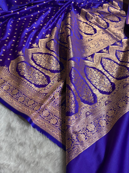 Banarasi Royal Purple Booti Katan Silk Saree SK01