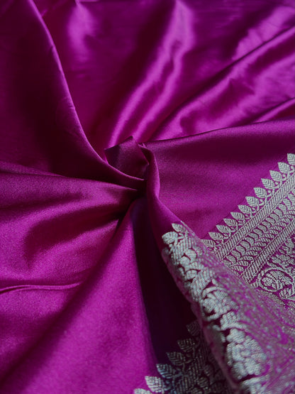 Pinkish Wine Shades Booti Mashru Silk Saree MS69