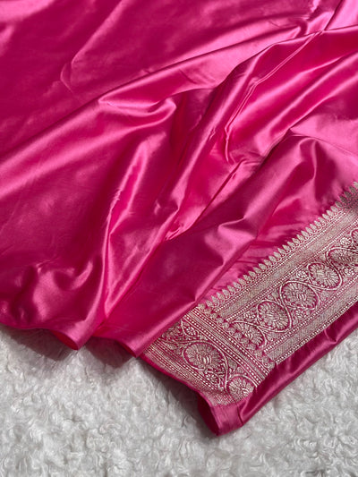 Pink Rangkat Banarasi Cross Mashru Silk Saree MSRK01