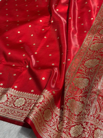 Satin Silk Dot Booti in Red Shades SS08