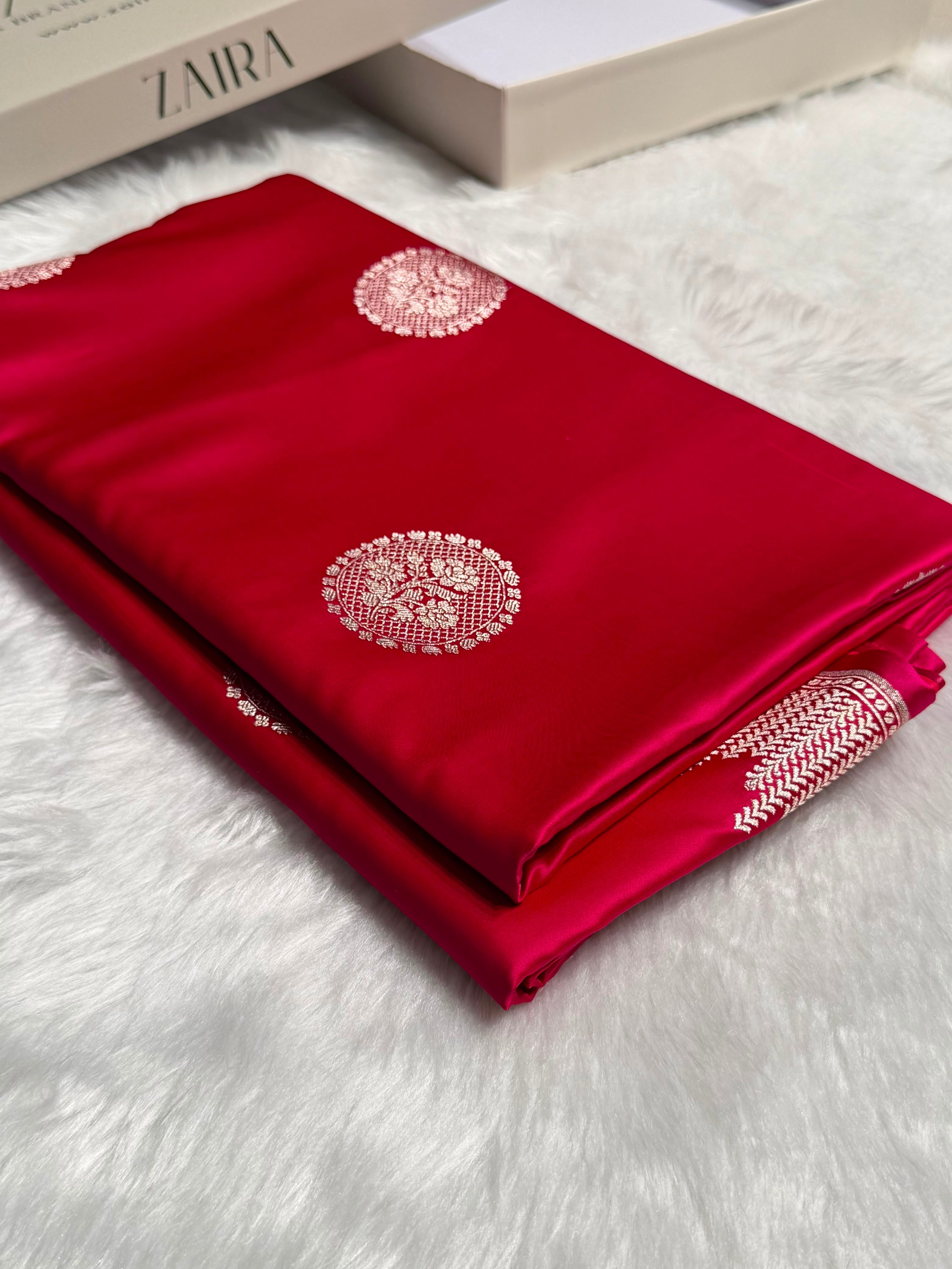 Rani Shades Banarasi Booti Pattern Mashru Silk Saree MSM-139