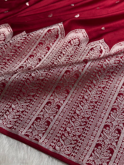Skirt Border Maroon Mashru Silk Saree MCS13