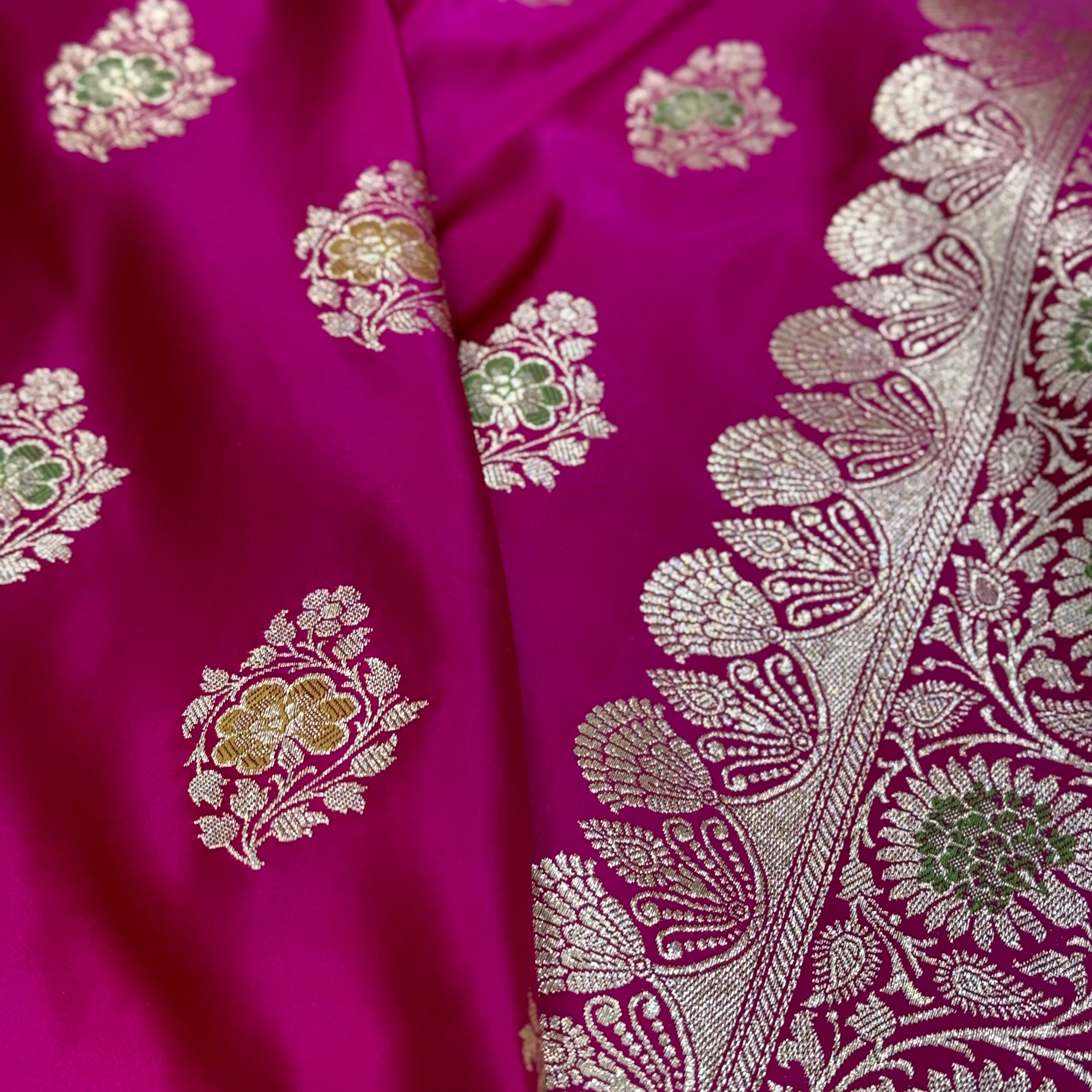 Pink Minakari Mashru Silk Saree