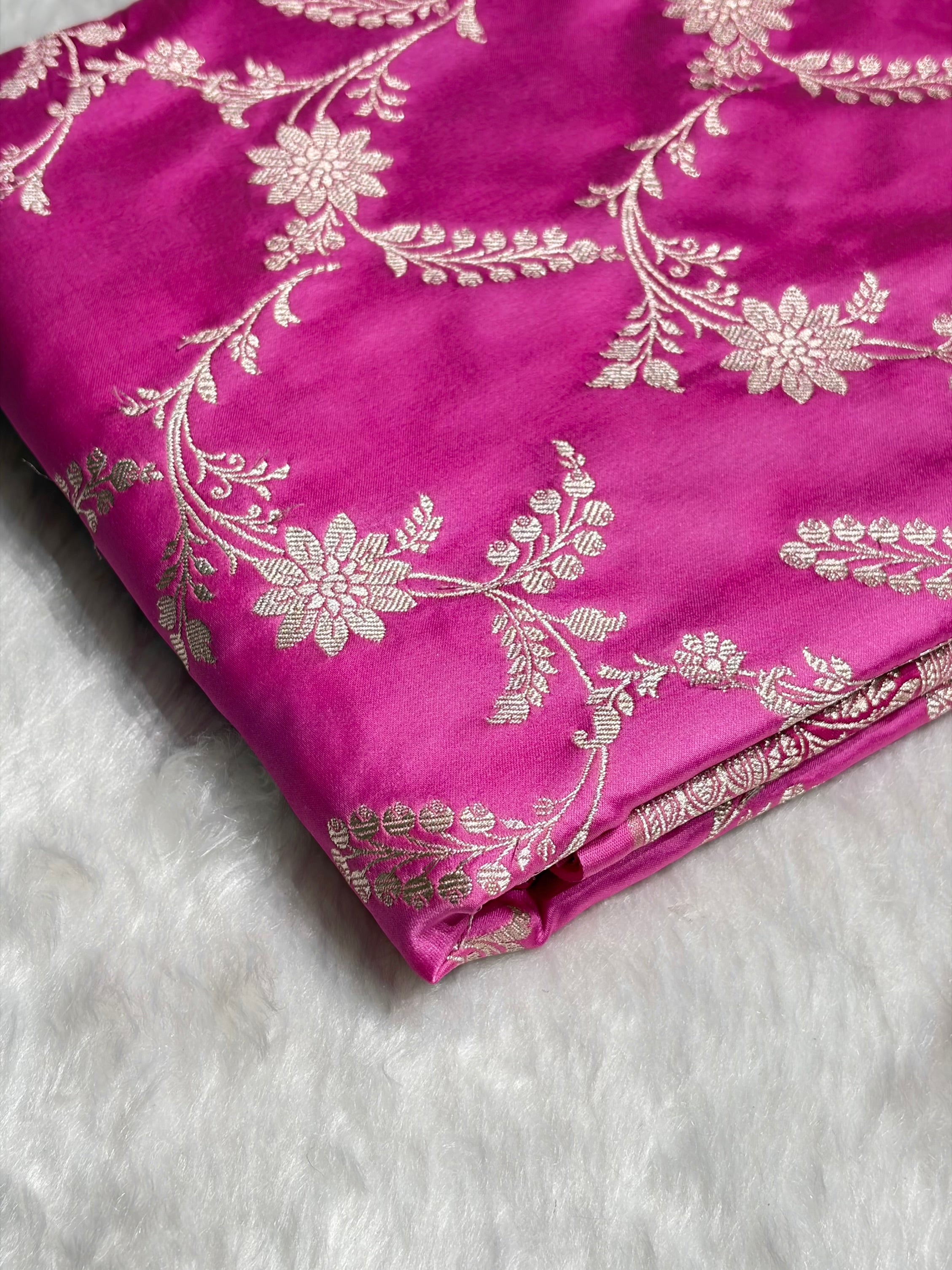 Blush Pink Jaal Mashru Silk Saree