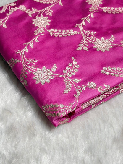 Blush Pink Jaal Mashru Silk Saree