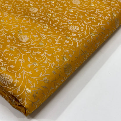 Mustard Tanchoi Mashru Silk Saree