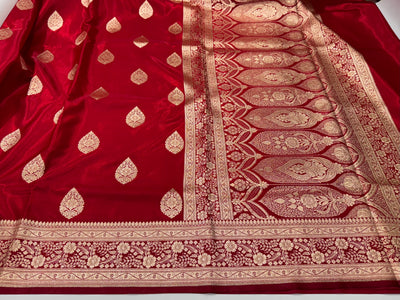 Ultra Light Weight Satin Silk Boota in Red Shades SS05