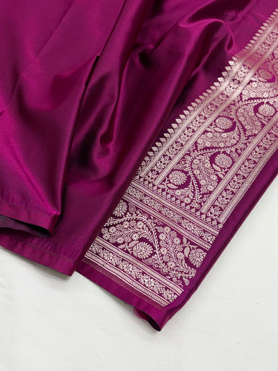 Wine Shade With Tanchoi Booti Pattern Mashru Silk Saree