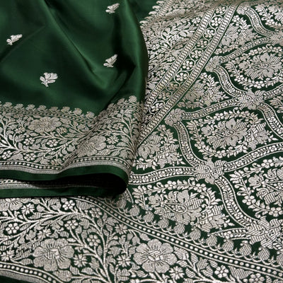 Mehandi Booti Mashru Silk Saree