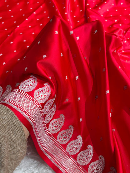 Red Mashru Silk Saree for Festive Seasons MSM-02