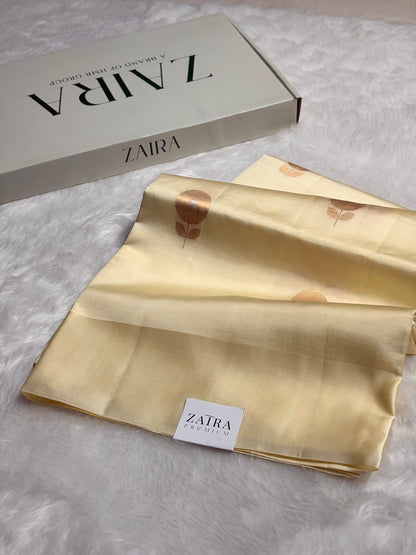 Cream Meena Boota Handwoven Raw Mango Silk RM-30