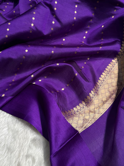 Purple Shades Handwoven Pure Katan Paper Silk RM-71