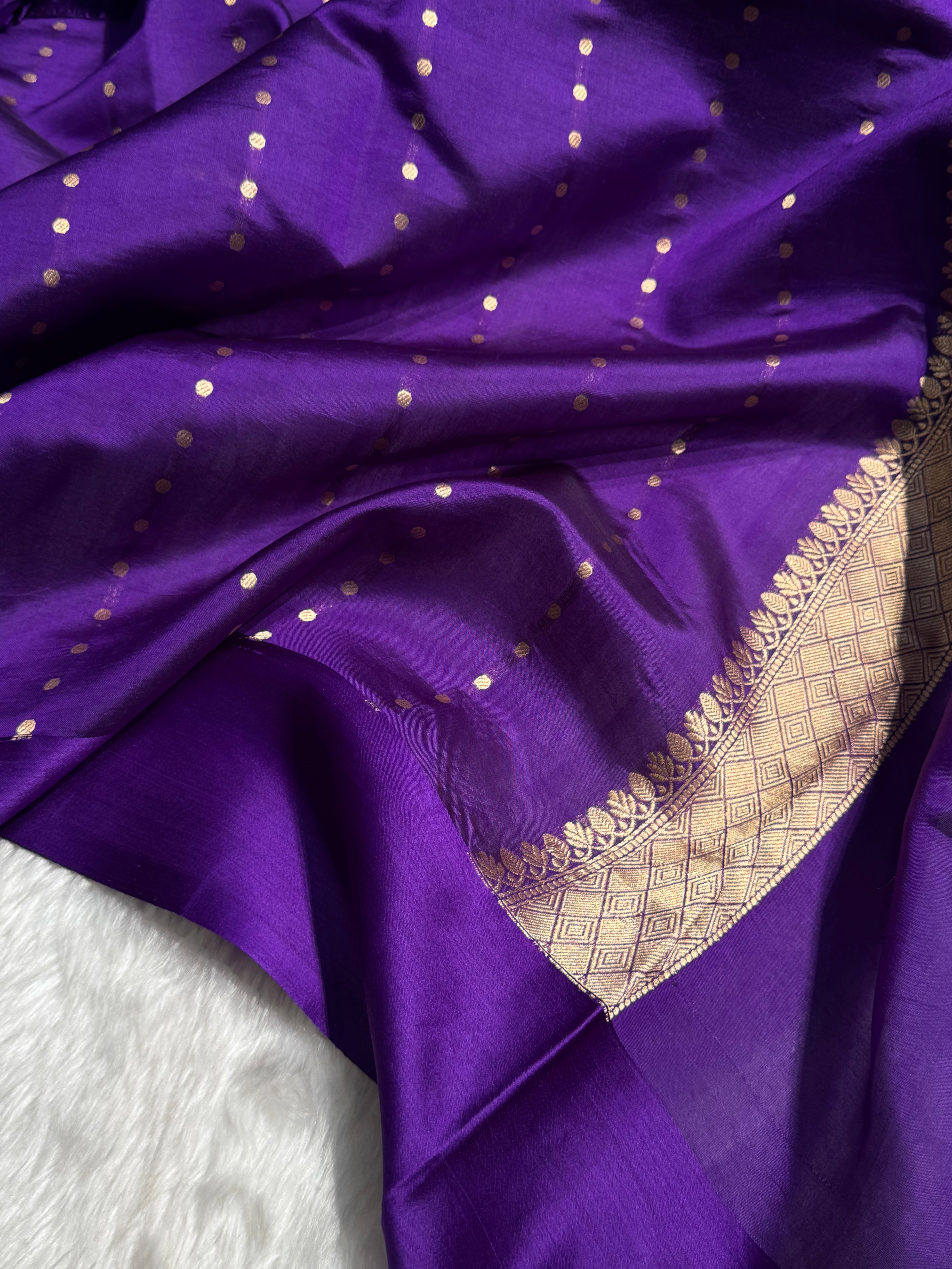 Purple Shades Handwoven Pure Katan Paper Silk RM-71