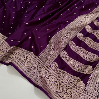 Beautiful Purple Magenta Mashru Silk Saree