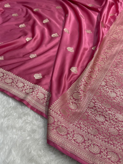 Baby Pink Shade Mashru Silk Boota MCS16
