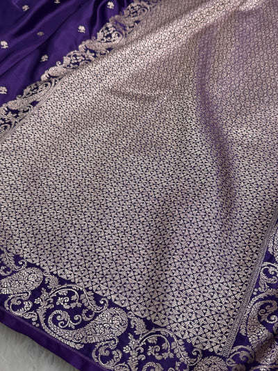 Kairi Border Purple Mashru Silk Saree MCS15