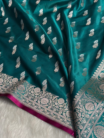Rama Shades Floral Booti Mashru Silk Saree MSM-69