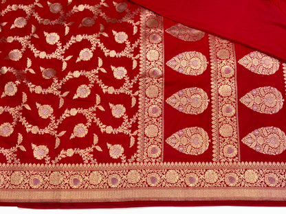 Red Sona Rupa Blended Katan Silk