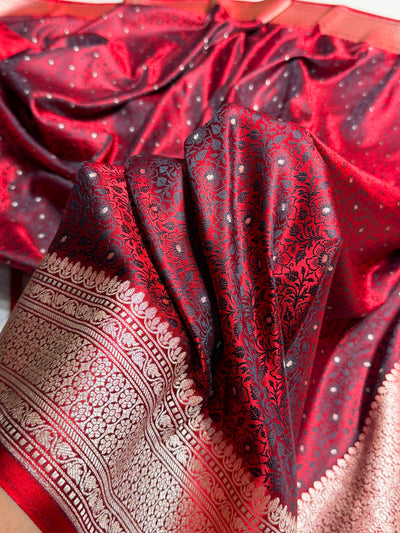 Maroon Shades Tanchoi Motif Mashru Silk Saree MST-16