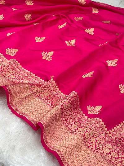Banarasi Rani Boota Handwoven Pure Paper Silk RM-86