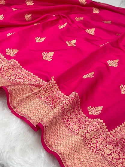 Banarasi Rani Boota Handwoven Pure Paper Silk RM-86