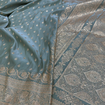 Katan Silk Saree In light Mahendi Shades