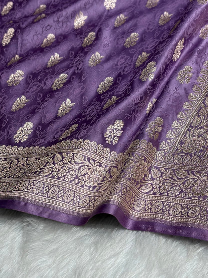 Lavender Shades Tanchoi Motif Mashru Silk Saree MST-10