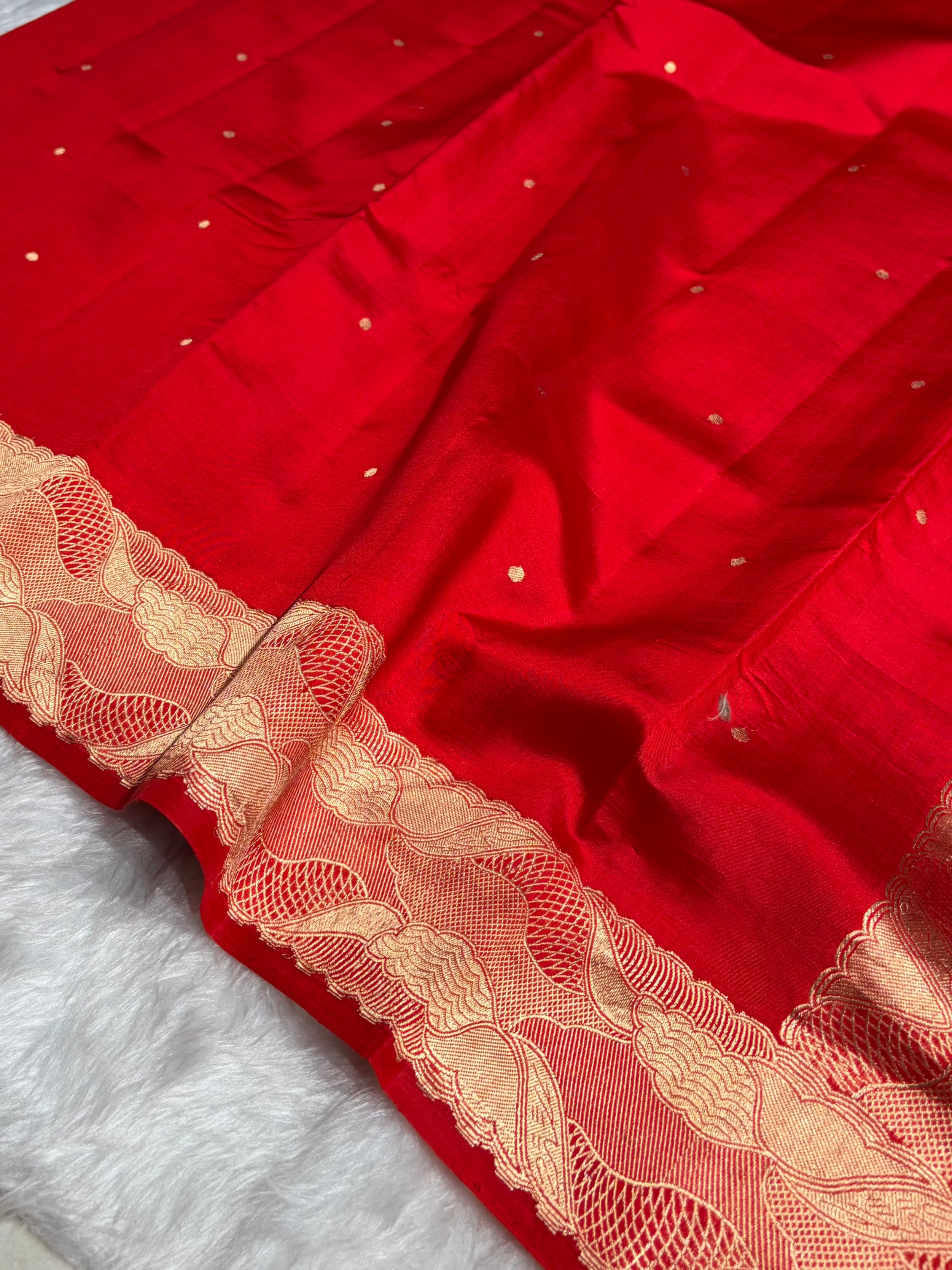 Red Shades Handwoven Pure Raw Mango Silk RM-62