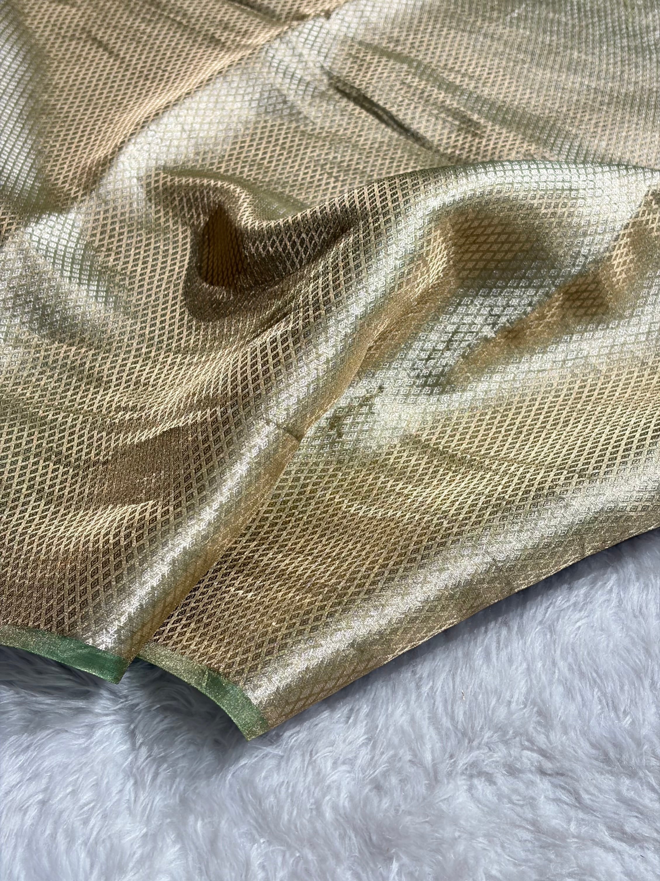 Beige Shades Pure Tissue Silk Saree with Brocade Blouse PT-08